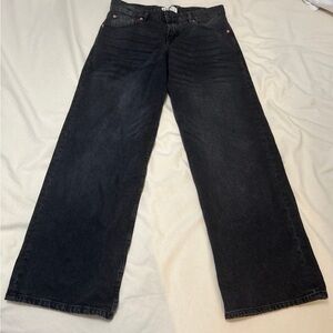 Motel Rocks low rise straight leg Denim Jeans vintage black wash